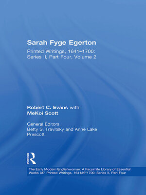 cover image of Sarah Fyge Egerton